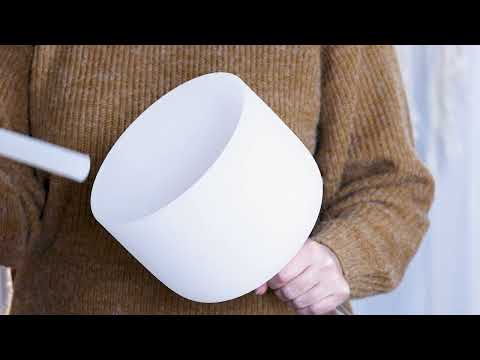 8" Crystal Singing Bowl with Handle Note B 432 Hz - Crown Chakra