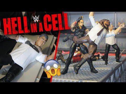EXTREME HELL IN A CELL MATCH MOMENTS! WWE ACTION FIGURE SETUP!