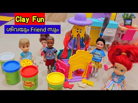 കറുമ്പൻ Episode - 409 |shiva and gowri toddlers clay |barbie doll all day routine in indian village