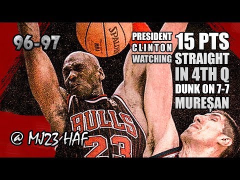 Michael Jordan Highlights vs Bullets (1997.02.21)-36pts,CLUTCH PERFORMANCE with PRESIDENT WATCHING!