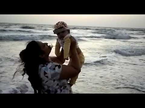 Goa beach## baby enjoying## happy happy##
