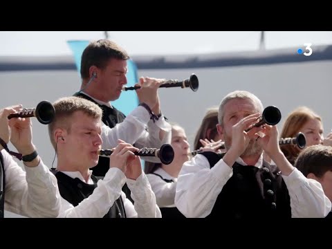Festival Interceltique de Lorient 2023. La prestation du Bagad Bro Konk-Kerne (Concarneau)