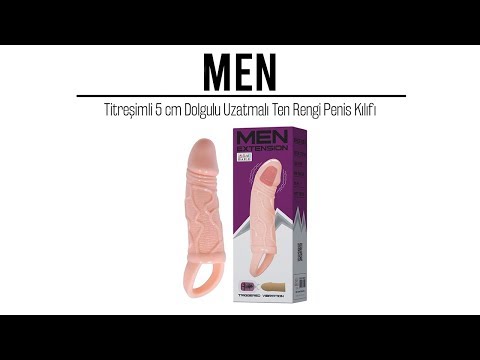 Titreşimli 5 cm Dolgulu Uzatmalı Ten Rengi Penis Kılıfı