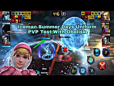 Iceman Summer Days Uniform PVP Test With Obelisk - Marvel Future Fight