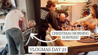 XMAS DAY VLOG: surprising my family with my dad xmas morning, belly button cookies & more | Day 25