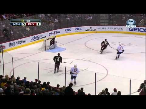 Antoine Vermette goal 28 Jan 2013 Nashville Predators vs Phoenix Coyotes NHL Hockey