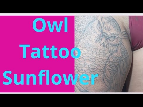 Owl Tattoo Sunflower Whip Shading Leo Colin Colin Tattoo floral