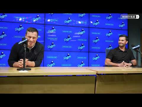 2023 Dodgers NLDS workout day: Andrew Friedman & Brandon Gomes interview