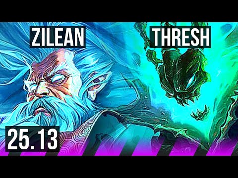 ZILEAN & Xayah vs THRESH & Aphelios (SUP) | KR Challenger | 25.13