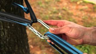 How to set up a slackline using 3 carabiners