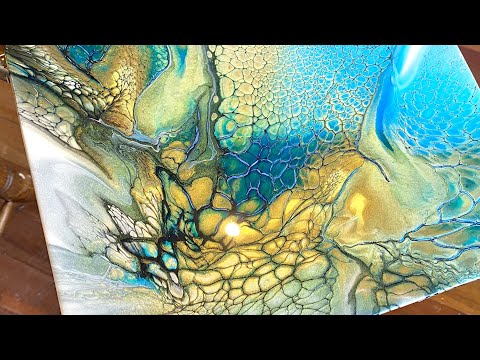 #75 Paua shell inspired swipe! Wow! Acrylic pour painting tutorial