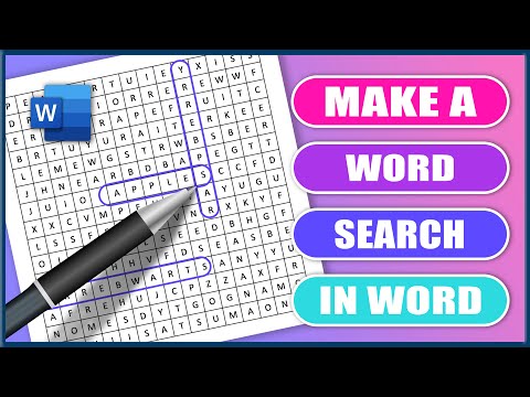 Part of a video titled How to Make a Word Search in MS Word | Microsoft Word Tutorials