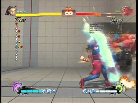 SSF4 Rose FADC Ultra to corner juggle Soul Throw (513 damage)