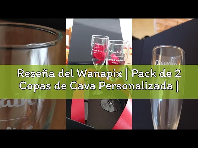 Vídeo relacionado con Wanapix | Pack de 2 Copas de Cava Personalizada | Estuche de Regalo Incluido | Copa de Champagne Cristal Grabada a Láser | Boda/Aniversario/San Valentín | 20cl. | Nombres y Fecha
