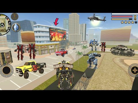 Vegas Crime Simulator(Transformer Fight Car Robot on Stunt Ground) 💪Transformers Fight on Car Stunt