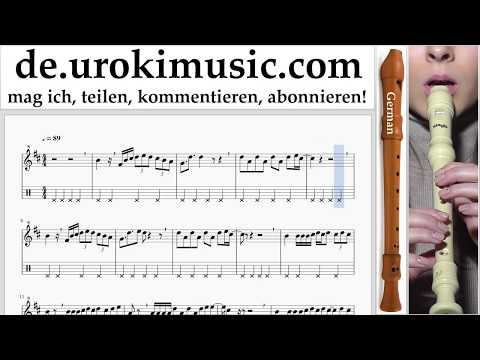 Blockflötenunterricht G. Luis Fonsi - Despacito Noten Lernen Teil#2 um-a995