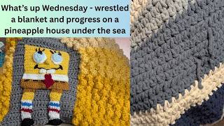 What's up Wednesday - #thriftstorefinds blanket, and SpongeBob progress