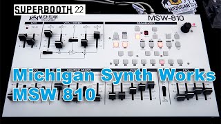 Video thumbnail for Michigan Synth Works MSW-810 DEMO at Superbooth 2022 by Sound On Sound magazine