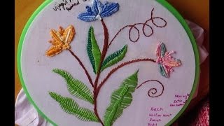 Hand Embroidery Designs # 140 - cast & bar buttonhole  stitch design