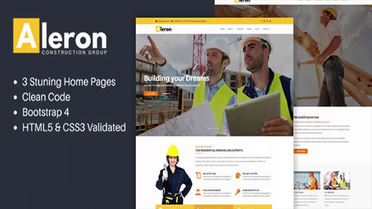 Aleron - Responsive Construction HTML Template | Themeforest Website Templates and Themes