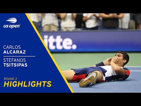 Carlos Alcaraz vs Stefanos Tsitsipas Highlights | 2021 US Open Round 3