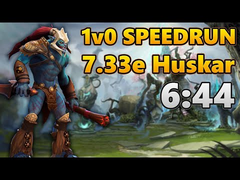 1v0 Dota 2 World Record Speedrun - Huskar 7.33e (6:44)