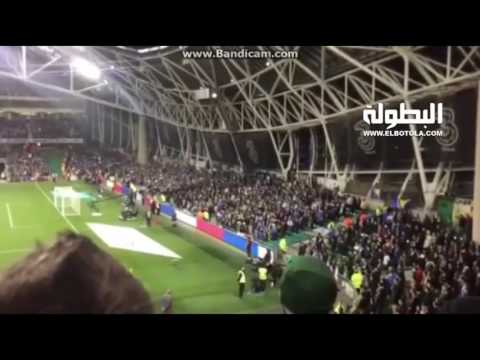 Bosnian fans shouting during minute's silence for Paris victims .. Republic of Ireland vs