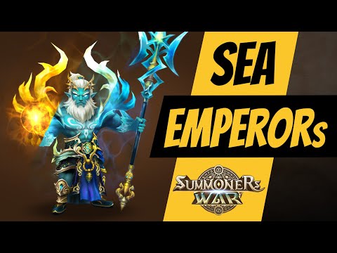 Three Sea Emperors. Pontos, Triton, Poseidon in Summoners War RTA