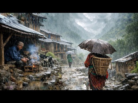 Real Nepali Mountain Village Life During the Rain || A Peaceful Rural Lifestyle Documentary Video ||