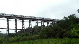 preview picture of video 'Train Railway : Taksaka passing a bridge'