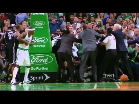 Celtics vs Nets FIGHT (Rajon Rondo vs Kris Humphries)
