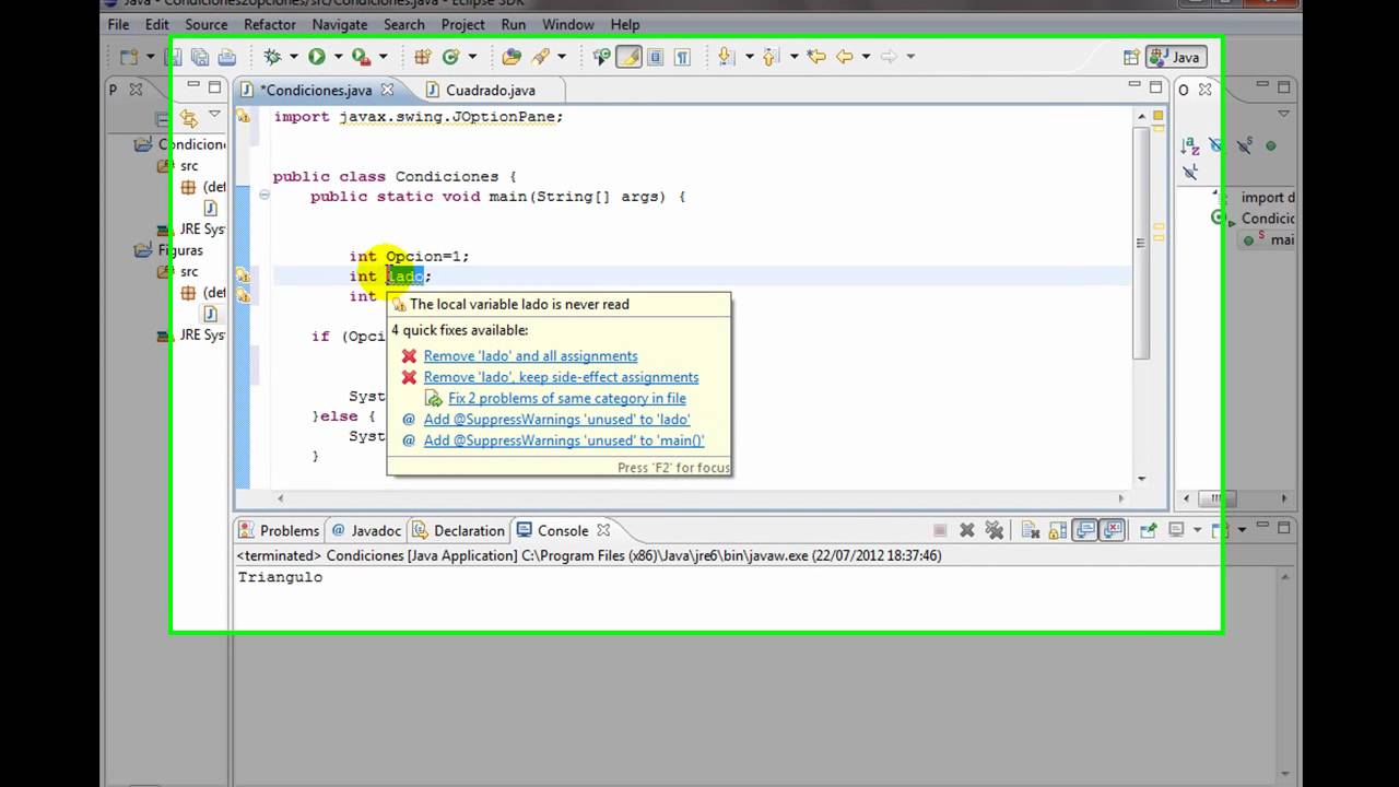 3.- Programando con Java - Programa de Opciones (Condiciones, if else)-parte1