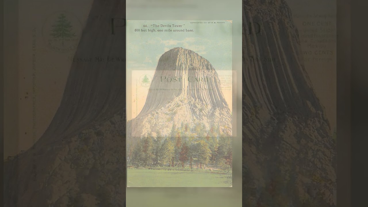 W.B. Perkins, Divided Back Postcard, Devils Tower, Wyoming, 1911 Video