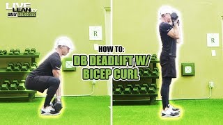 Dumbbell Deadlift with Bicep Curl exercise video thumbnail