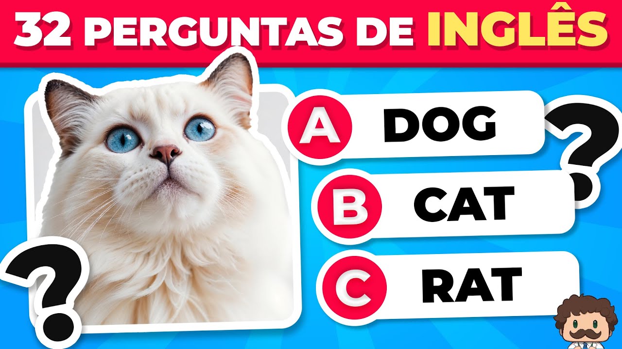 Quiz para iniciantes em *INGLÊS*! 🤔🇺🇸 | 32 perguntas e 2 enigmas! 🧠📚 #quiz