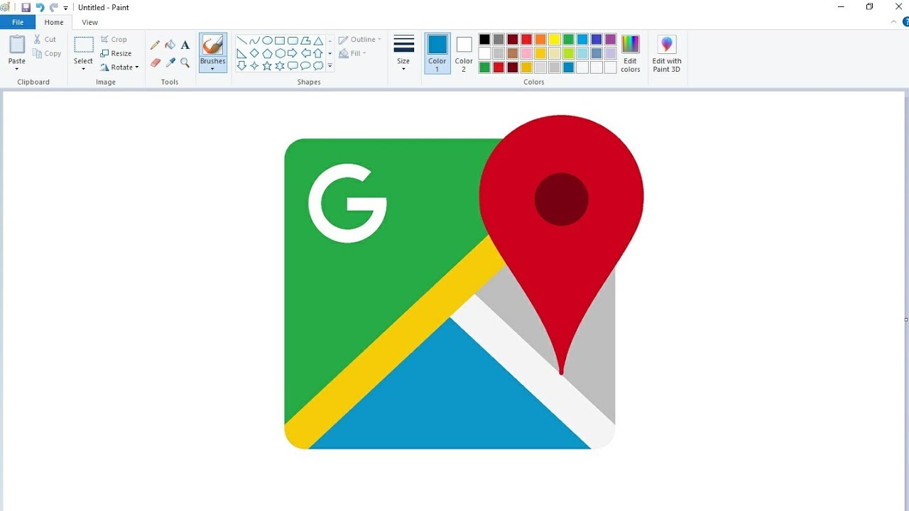 How to draw the Google Maps icon using MS Paint | How to draw on your computer
