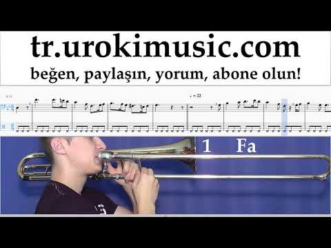 Trombon dersleri Greensleeves Notalar Eğitim Bölüm#2 um-b723