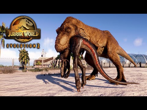 INDORAPTOR vs T-REX and INDOMINUS REX vs MAJUNGASAURUS - Jurassic World Evolution 2