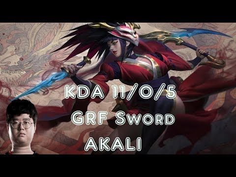 GRF Sword AKALI vs RYZE Top   Patch 8 (League Of Legends Challenger Replay)