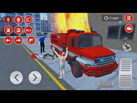 Real Fire Fighting Van Driving Simulator - 911 Engine rescue Car Driving Simulator