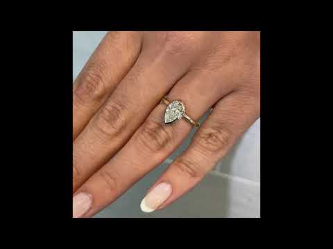 1.1 ct Pear Shape Diamond Bezel Set Engagement Ring