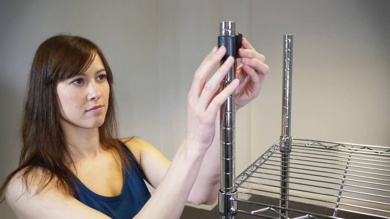 Watch video Pristine heavy duty clothes rail with shelves assembly video Now Pristine heavy duty clothes rail with shelves assembly video