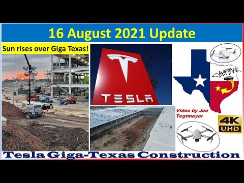 Tesla Gigafactory Texas 16 August 2021 Cyber Truck & Model Y Factory Construction Update (07:30AM)