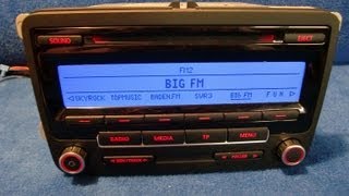 preview picture of video 'VW RCD 310 MP3 / Radio Autoradio carradio car 1K0035186AA code input eingeben'