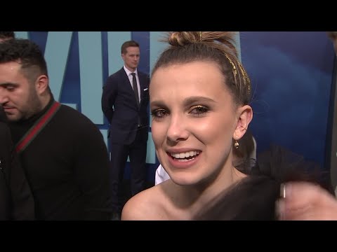 Millie Bobby Brown was joined by her "Godzilla: King of the Monsters" castmates at the film's LA premiere, to discuss how it felt acting opposite the iconic monster. (May 20)