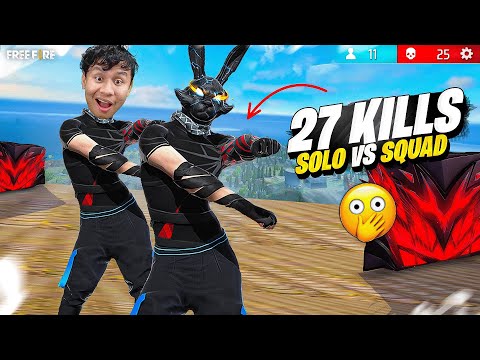 27 Kills Solo Vs Squad Gameplay with Black Bunny 🐰 Tonde Gamer - Free Fire Max