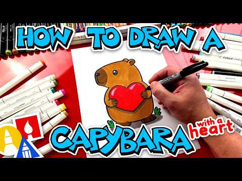 How To Draw A Capybara Holding A Heart