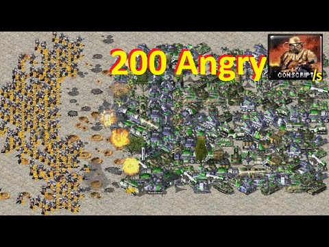 Making 200 Conscripts *Angry* (Fully Upgraded): Red Alert 2