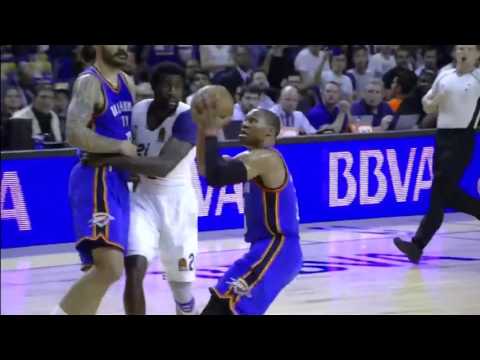 Russell Westbrook Throws Down   Thunder vs Madrid   October 3, 2016   2016 17 NBA Preseason