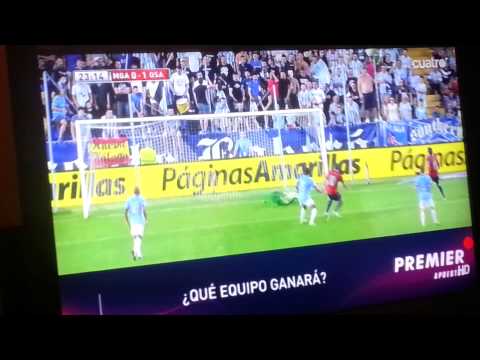 Málaga vs osasuna (0-1).Gol de Oriol Riera.